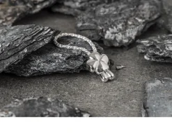 Portachiavi argento cappio con quadrifoglio Selezione zanolli