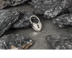 Portachiavi argento moschettone con lucchetto a forma di cuore Selezione zanolli