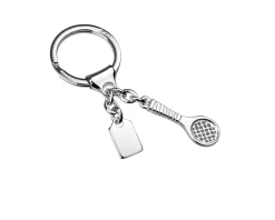 Portachiavi tennis argento con piastrina Selezione zanolli