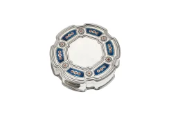 Portapillole tondo argento con smalto blu Selezione zanolli