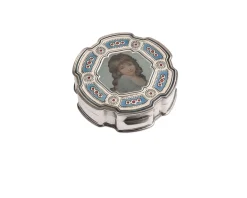 Portapillole tondo argento con smalto blu Selezione zanolli
