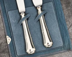 Posate formaggio argento 2 pezzi in stile barocchino usato ricondizionato Zanolli vintage