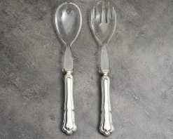 Posate insalata argento 2 pezzi in stile barocchino usato ricondizionato Zanolli vintage