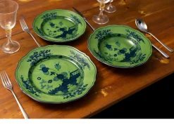 Posto tavola oriente italiano malachite porcellana 3 pezzi Richard ginori