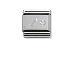 Sagittario composable acciaio argento 925 e zirconi Nomination