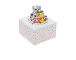 Scatola carillon bagnetto forever friends orsetto rosa con cotton-fioc Selezione zanolli