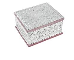 Scatola portagioie argento e velluto rosa Selezione zanolli