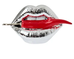 Scultura mini bocca argento e peperoncino rosso Selezione zanolli