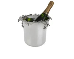 Secchio champagne argento con decoro uva Selezione zanolli