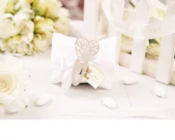 Segnalibro cuore silver plated con sacchetto portaconfetti Selezione zanolli
