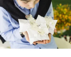 Segnalibro cuore silver plated con sacchetto portaconfetti Selezione zanolli