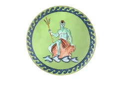 Segnaposto il viaggio di nettuno porcellana verde muschio Richard ginori