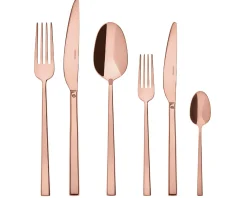 Servizio posate rock mirror acciaio pvd copper 36 pezzi monoblocco Sambonet
