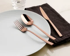 Servizio posate rock mirror acciaio pvd copper 36 pezzi monoblocco Sambonet