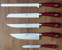 Set chef 5 pezzi elegance acciaio con manico rosso Berkel