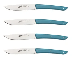 Set coltelli bistecca color acciaio blu petrolio 4 pezzi Berkel