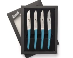 Set coltelli bistecca color acciaio blu petrolio 4 pezzi Berkel