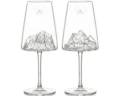 Set di calici vino topographic 2 pezzi monte bianco/everest Alaskan maker