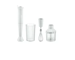 Set frullatore plissè bianco con frusta e tritatutto (4 pezzi) Alessi