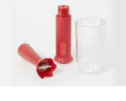 Set frullatore plissè rosso con frusta e tritatutto (4 pezzi) Alessi