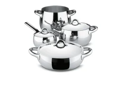 Set pentole e coperchi mami acciaio 7 pezzi Alessi