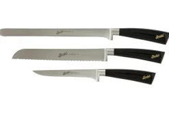 Set 3 pezzi prosciutto elegance acciaio con manico nero Berkel