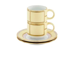 Set tazze caffè diva porcellana giallo con piattino Richard ginori