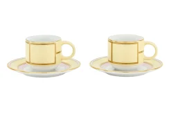 Set tazze caffè diva porcellana giallo con piattino Richard ginori