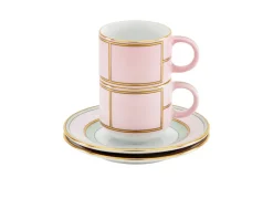 Set tazze caffè diva porcellana rosa con piattino Richard ginori