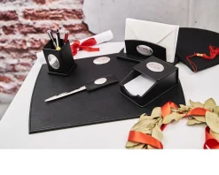 Set ufficio argento bilaminato 5 pezzi nero Selezione zanolli