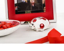 Soprammobile coccinella grande con smalto rosso e ciuffo portaconfetti Selezione zanolli