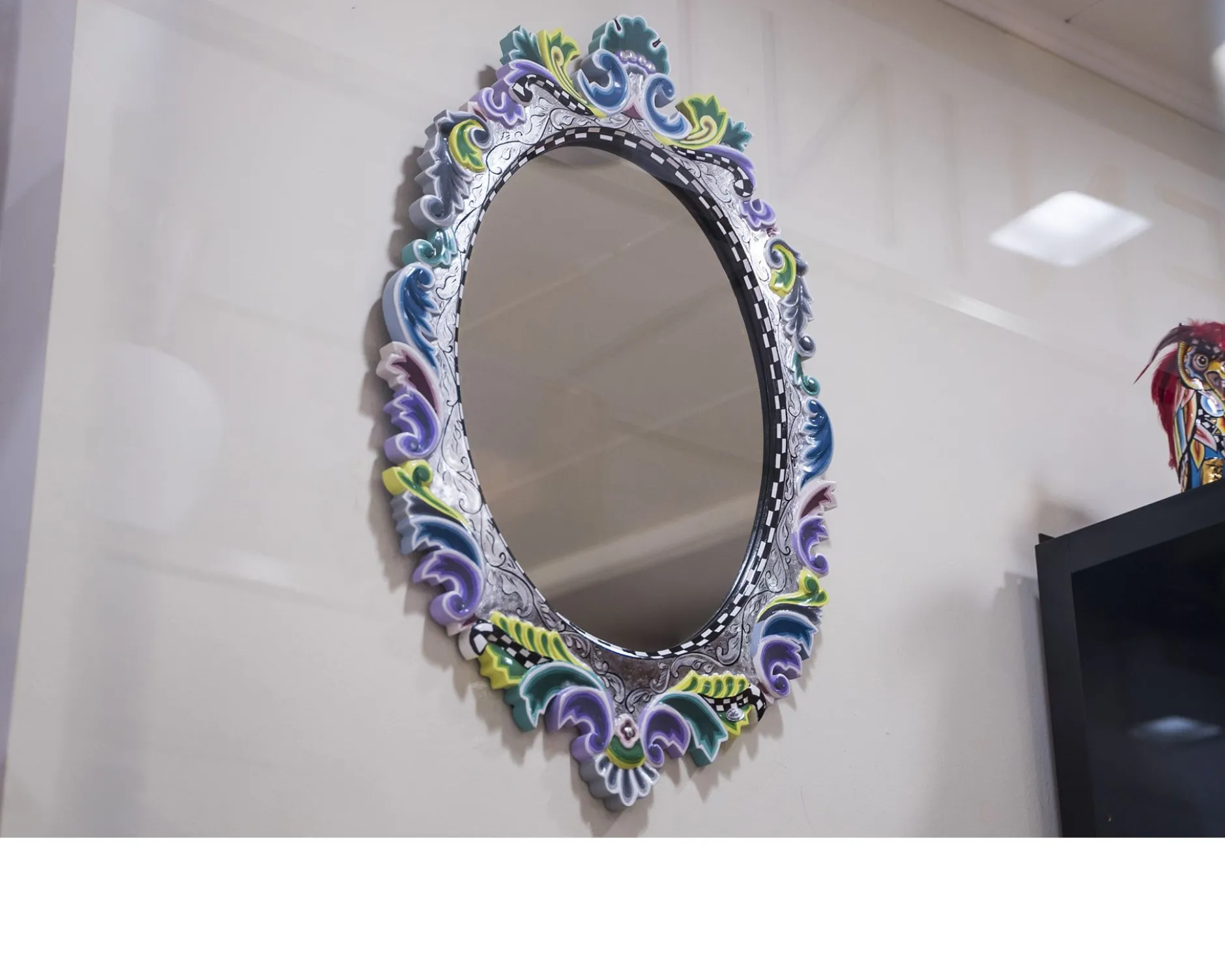 Specchio mirror oval versailles dipinto a mano Tom's drag
