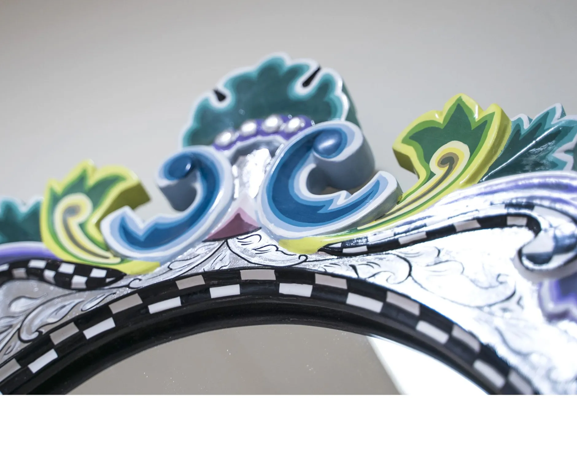 Specchio mirror oval versailles dipinto a mano Tom's drag