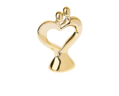 Statuina coppia cuore piccolo dorato con sacchetto portaconfetti Selezione zanolli