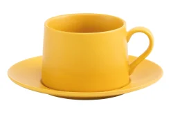 Tazza the con piattino levante porcellana ocra Zafferano