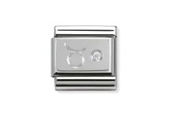 Toro composable acciaio argento 925 e zirconi Nomination
