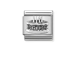 Torta birthday composable acciaio e argento Nomination