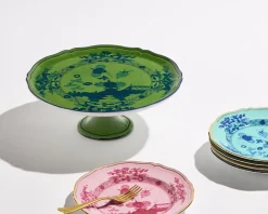 Tortiera oriente italiano malachite porcellana Richard ginori