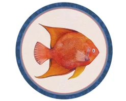 Tovaglietta rigida tonda pesce angelo regina avorio L'oca nera