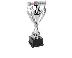 Trofeo bandiere del mondo in metallo con base Selezione zanolli