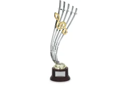 Trofeo musica in metallo con base in legno Selezione zanolli