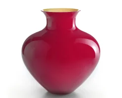 Vaso antares vetro di murano grande rosso/ambra Nasonmoretti