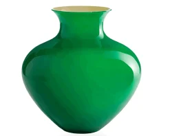 Vaso antares vetro di murano grande verde/ambra Nasonmoretti
