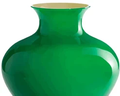 Vaso antares vetro di murano grande verde/ambra Nasonmoretti