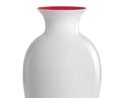 Vaso antares vetro di murano medio latte/rosso Nasonmoretti