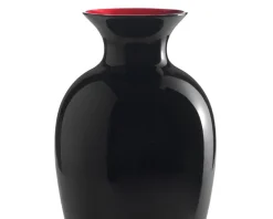 Vaso antares vetro di murano medio nero/rosso Nasonmoretti