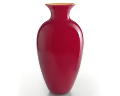 Vaso antares vetro di murano medio rosso/ambra Nasonmoretti