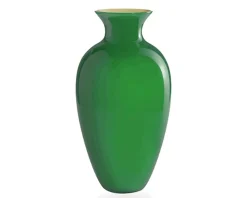 Vaso antares vetro di murano medio verde/ambra Nasonmoretti