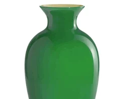 Vaso antares vetro di murano medio verde/ambra Nasonmoretti