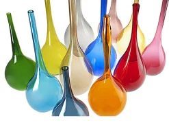 Vaso bolle vetro di murano verde acido Nasonmoretti